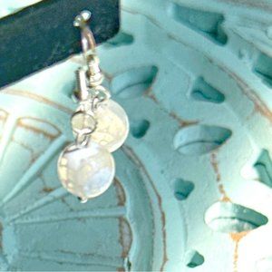 Dragon vein spheres 9925 sterling silver drops